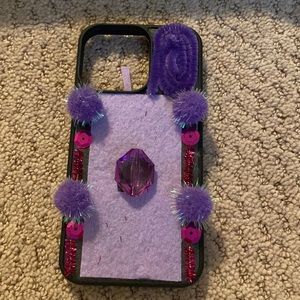 Handmade purple jeweled phone case
